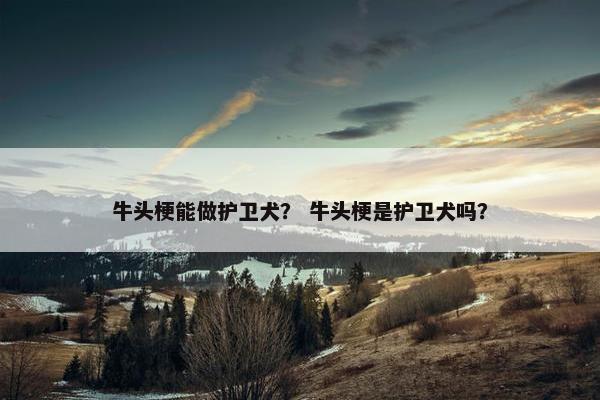 牛头梗能做护卫犬？ 牛头梗是护卫犬吗？