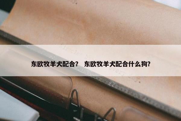 东欧牧羊犬配合？ 东欧牧羊犬配合什么狗？