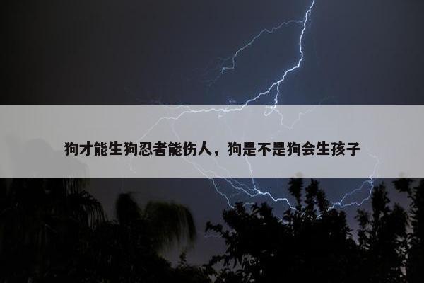 狗才能生狗忍者能伤人，狗是不是狗会生孩子