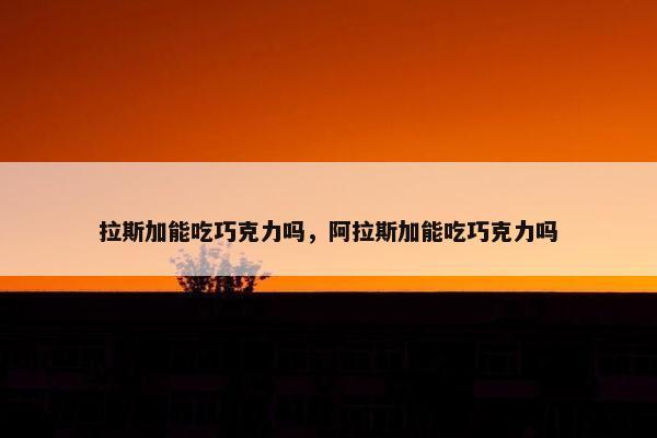 拉斯加能吃巧克力吗，阿拉斯加能吃巧克力吗
