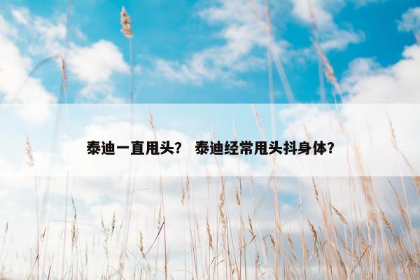 泰迪一直甩头？ 泰迪经常甩头抖身体？