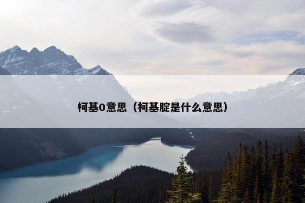 柯基0意思（柯基腚是什么意思）