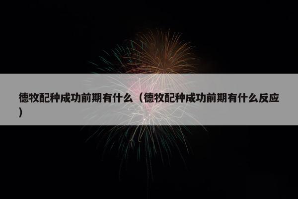 德牧配种成功前期有什么（德牧配种成功前期有什么反应）