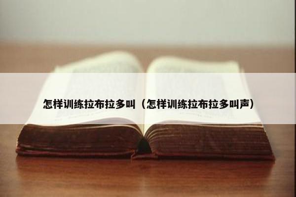 怎样训练拉布拉多叫（怎样训练拉布拉多叫声）