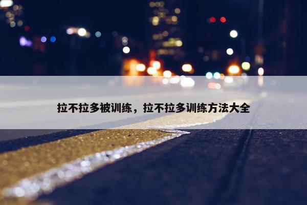 拉不拉多被训练，拉不拉多训练方法大全