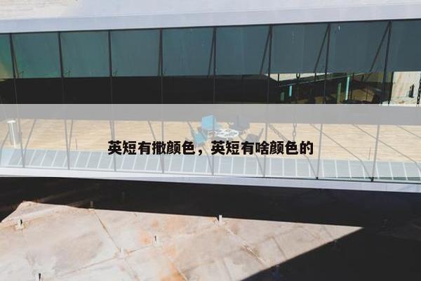 英短有撒颜色，英短有啥颜色的