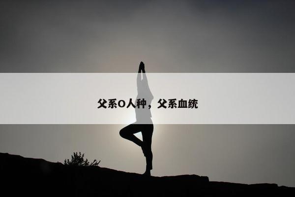 父系O人种，父系血统