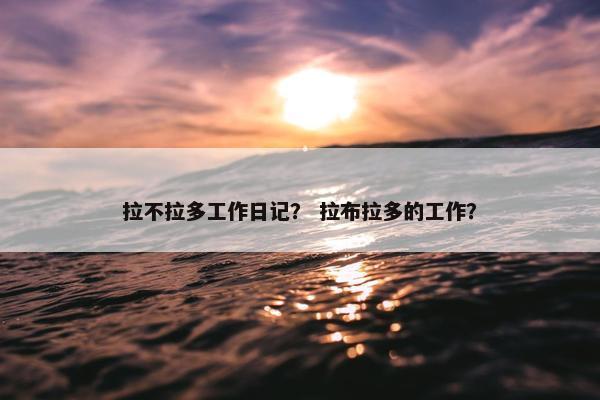 拉不拉多工作日记？ 拉布拉多的工作？