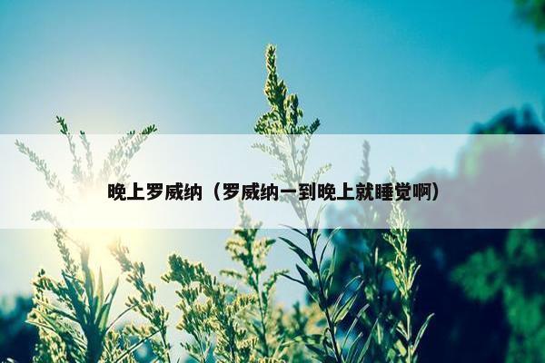 晚上罗威纳（罗威纳一到晚上就睡觉啊）