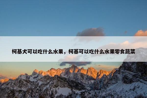 柯基犬可以吃什么水果，柯基可以吃什么水果零食蔬菜