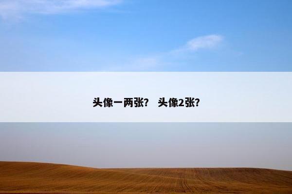头像一两张？ 头像2张？