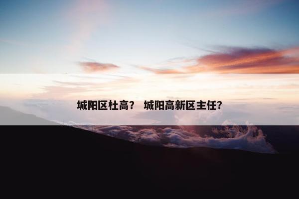 城阳区杜高？ 城阳高新区主任？