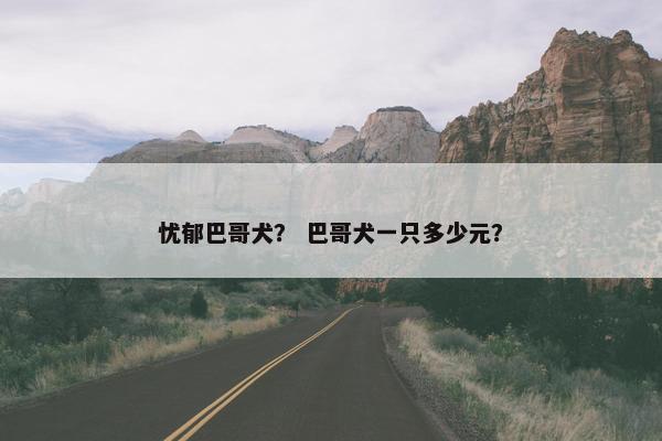 忧郁巴哥犬？ 巴哥犬一只多少元？