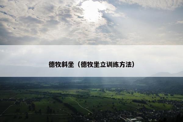 德牧斜坐（德牧坐立训练方法）