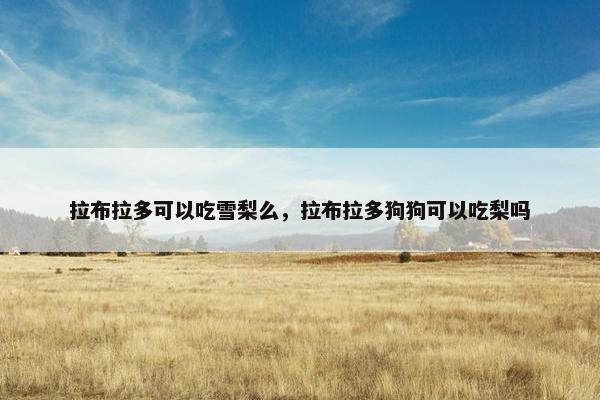 拉布拉多可以吃雪梨么，拉布拉多狗狗可以吃梨吗