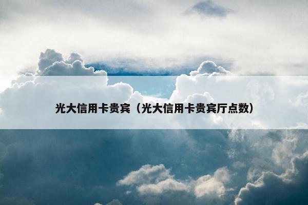 光大信用卡贵宾（光大信用卡贵宾厅点数）