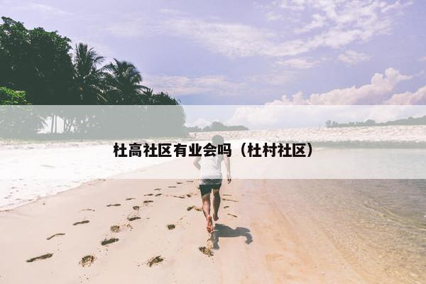杜高社区有业会吗（杜村社区）