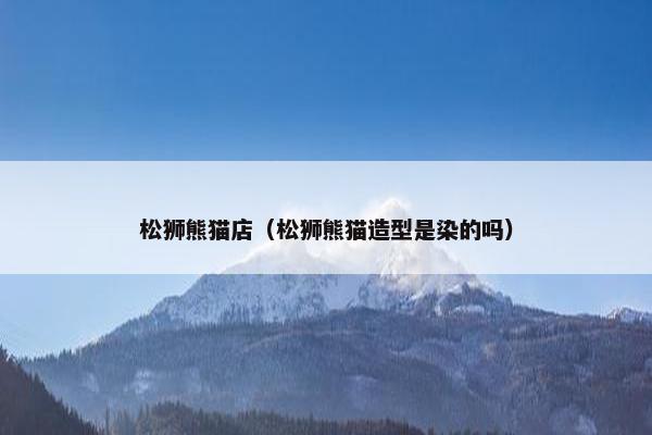 松狮熊猫店（松狮熊猫造型是染的吗）