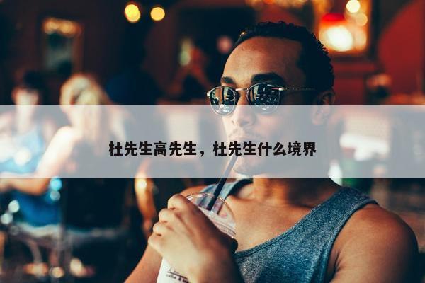 杜先生高先生，杜先生什么境界
