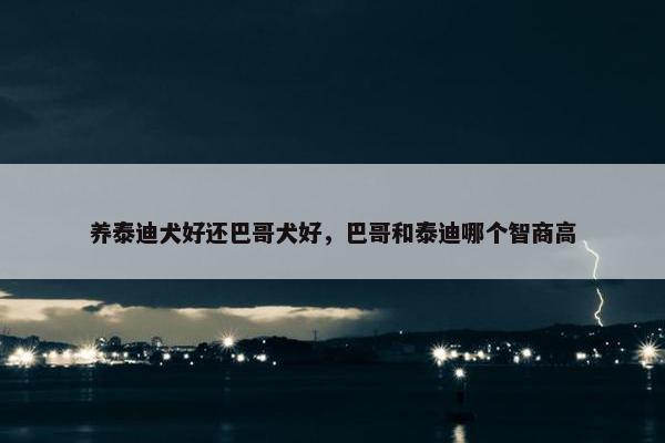 养泰迪犬好还巴哥犬好，巴哥和泰迪哪个智商高