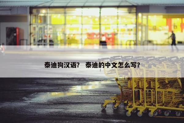 泰迪狗汉语？ 泰迪的中文怎么写？
