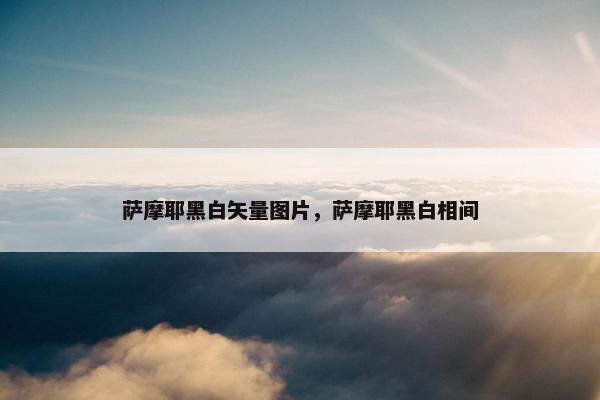 萨摩耶黑白矢量图片，萨摩耶黑白相间