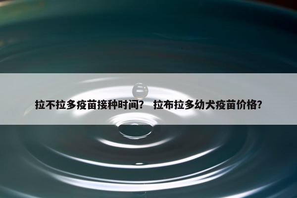 拉不拉多疫苗接种时间？ 拉布拉多幼犬疫苗价格？