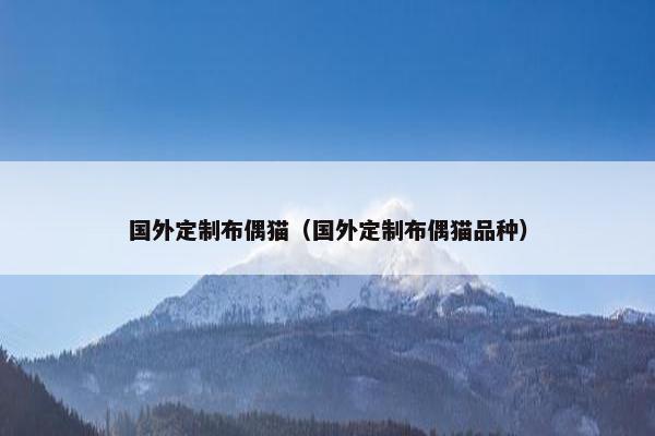 国外定制布偶猫（国外定制布偶猫品种）