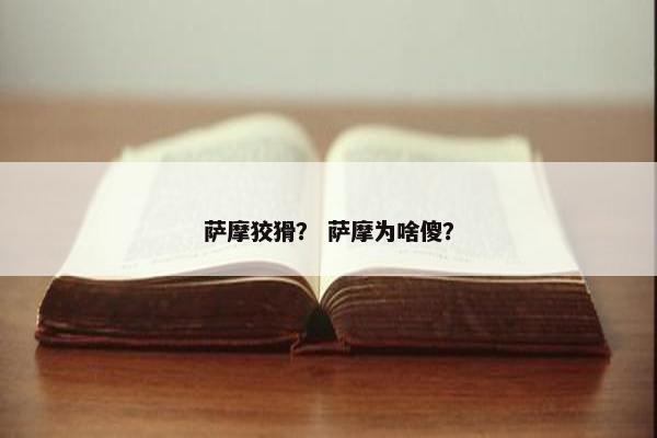 萨摩狡猾？ 萨摩为啥傻？