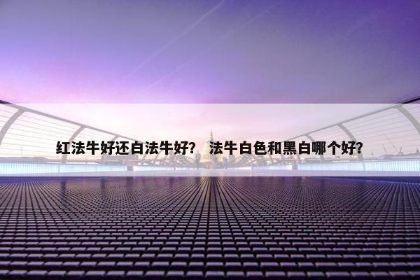 红法牛好还白法牛好？ 法牛白色和黑白哪个好？