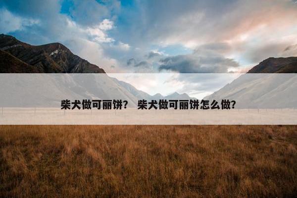 柴犬做可丽饼？ 柴犬做可丽饼怎么做？
