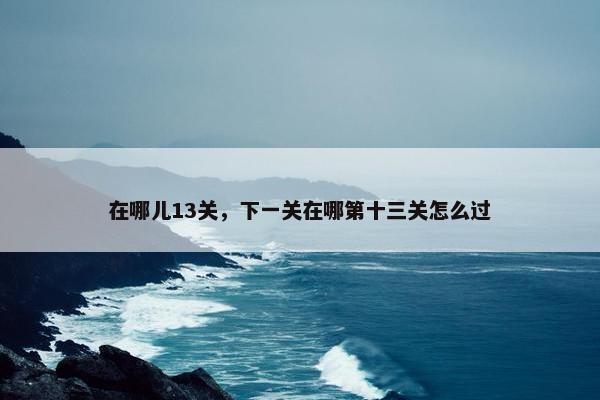 在哪儿13关，下一关在哪第十三关怎么过