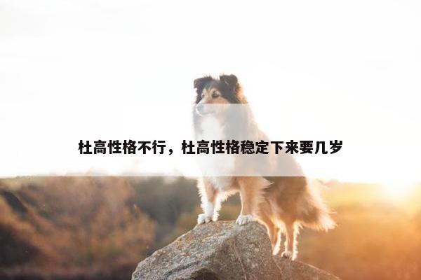 杜高性格不行，杜高性格稳定下来要几岁