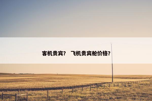 客机贵宾？ 飞机贵宾舱价格？