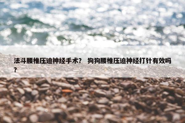 法斗腰椎压迫神经手术？ 狗狗腰椎压迫神经打针有效吗？