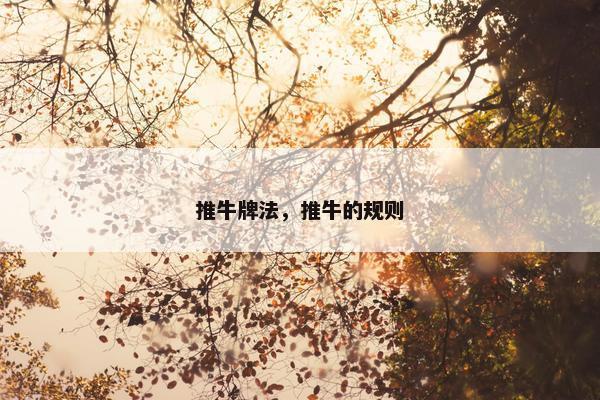 推牛牌法，推牛的规则