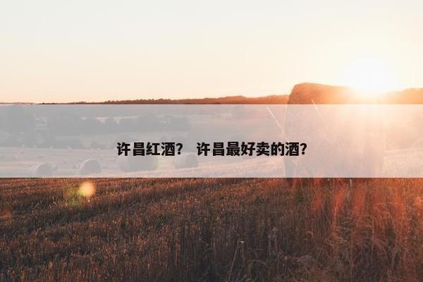 许昌红酒？ 许昌最好卖的酒？