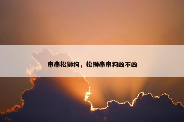 串串松狮狗，松狮串串狗凶不凶