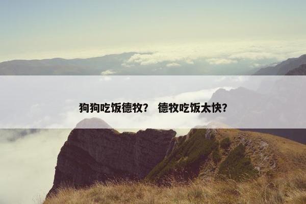 狗狗吃饭德牧？ 德牧吃饭太快？