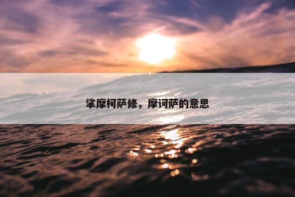 挲摩柯萨修，摩诃萨的意思