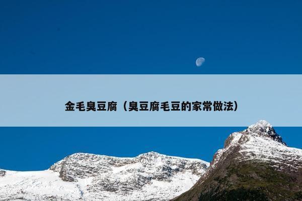 金毛臭豆腐（臭豆腐毛豆的家常做法）
