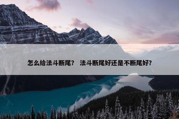 怎么给法斗断尾？ 法斗断尾好还是不断尾好？