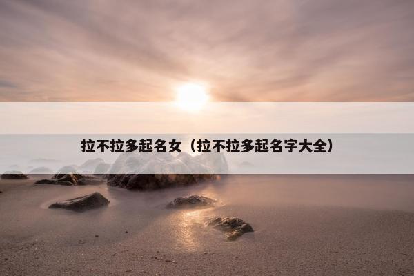 拉不拉多起名女（拉不拉多起名字大全）