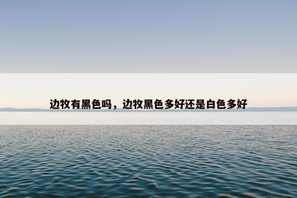 边牧有黑色吗，边牧黑色多好还是白色多好