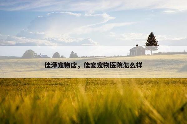 佳泽宠物店，佳宠宠物医院怎么样
