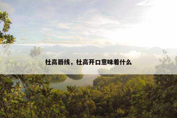 杜高唇线，杜高开口意味着什么