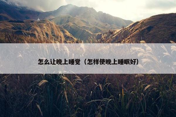 怎么让晚上睡觉（怎样使晚上睡眠好）