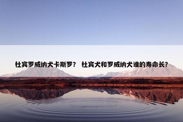 杜宾罗威纳犬卡斯罗？ 杜宾犬和罗威纳犬谁的寿命长？