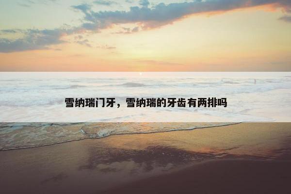 雪纳瑞门牙，雪纳瑞的牙齿有两排吗