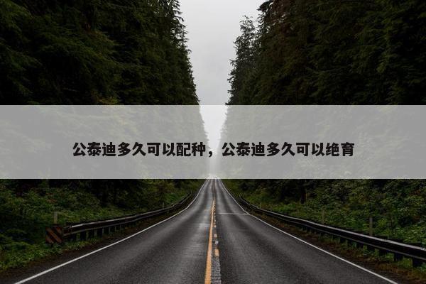 公泰迪多久可以配种，公泰迪多久可以绝育